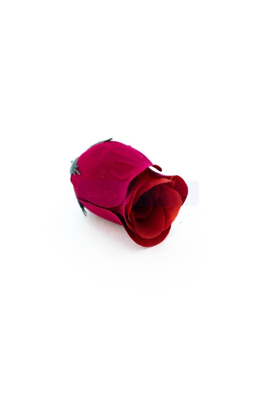 Бутон розы бархат, 3сл, Н=8см; D=6см; бордовый, (1/20) арт. Г026