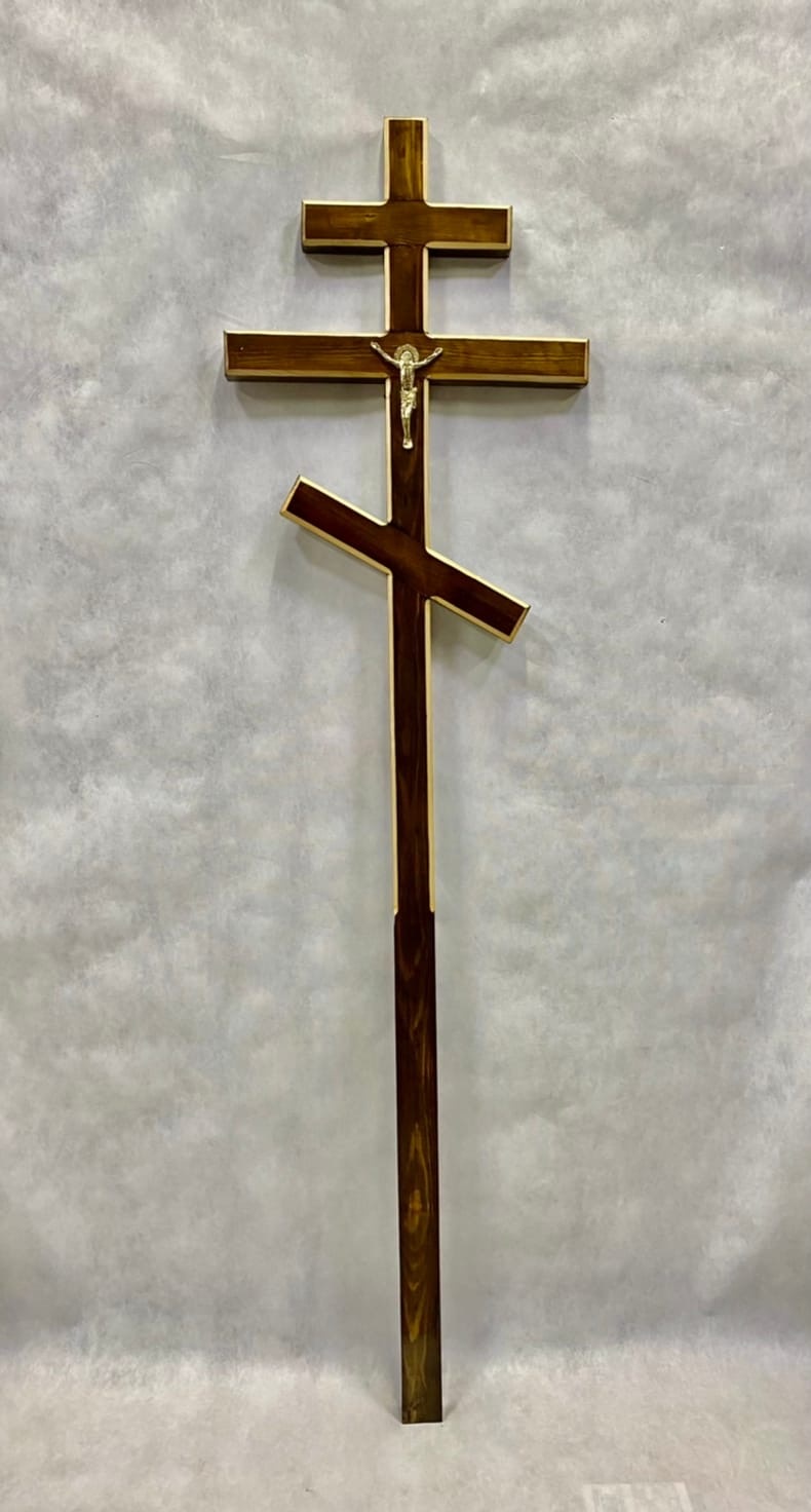 Крест белая фреза тройной 07 с распятием, арт. КР-137